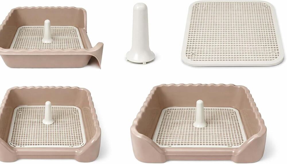 Small Medium Pet Indoor Dog Potty Tray w/ Grate Puppy Training Toilet Litter Box